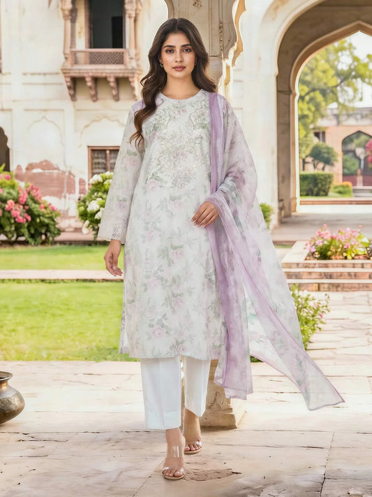 3 Piece Lawn Suit- Embroidered (Unstitched)